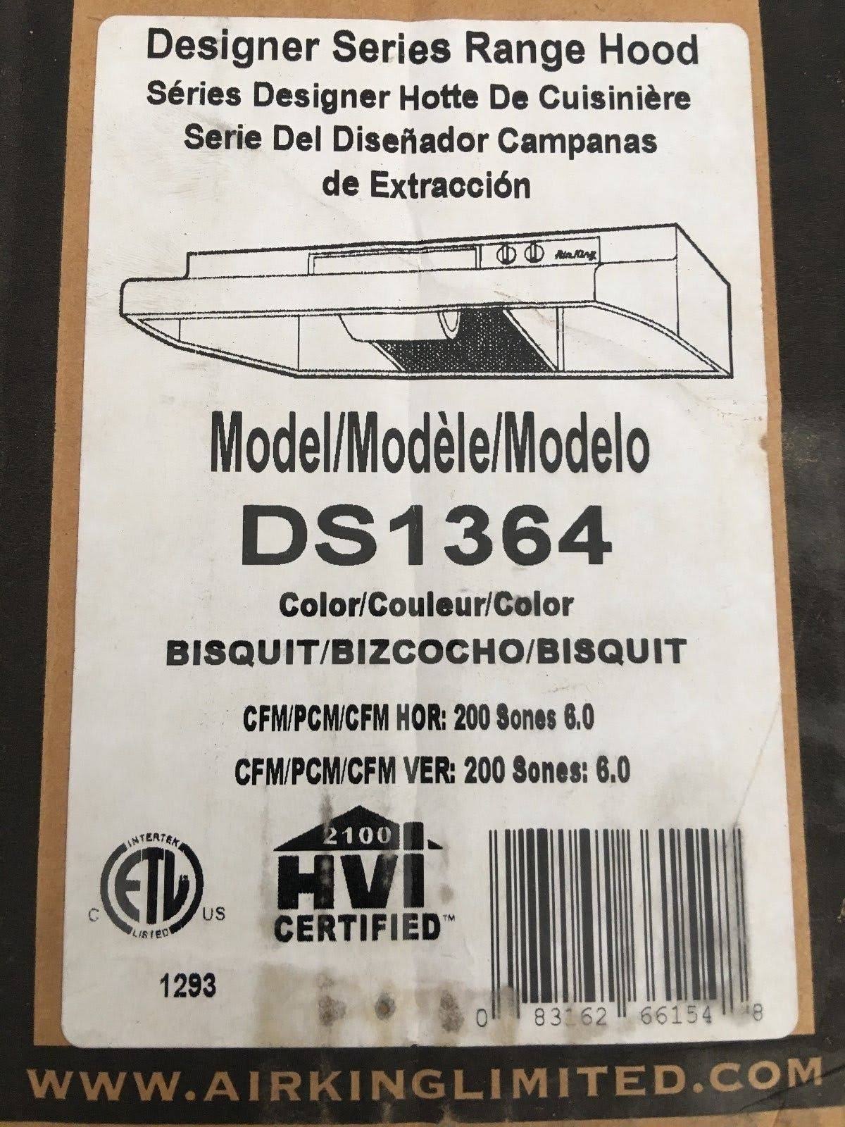 36x22 200 CFM 2-Speed Under Cabinet Range Hood Biscuit V3991