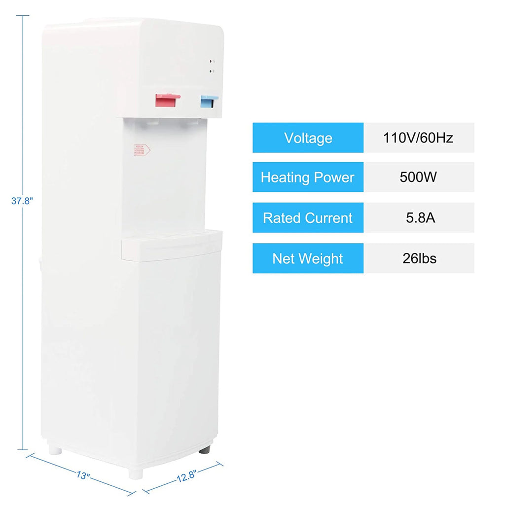 Top Loading Hot/Cold Water Dispenser with Child Safety Lock, White W506