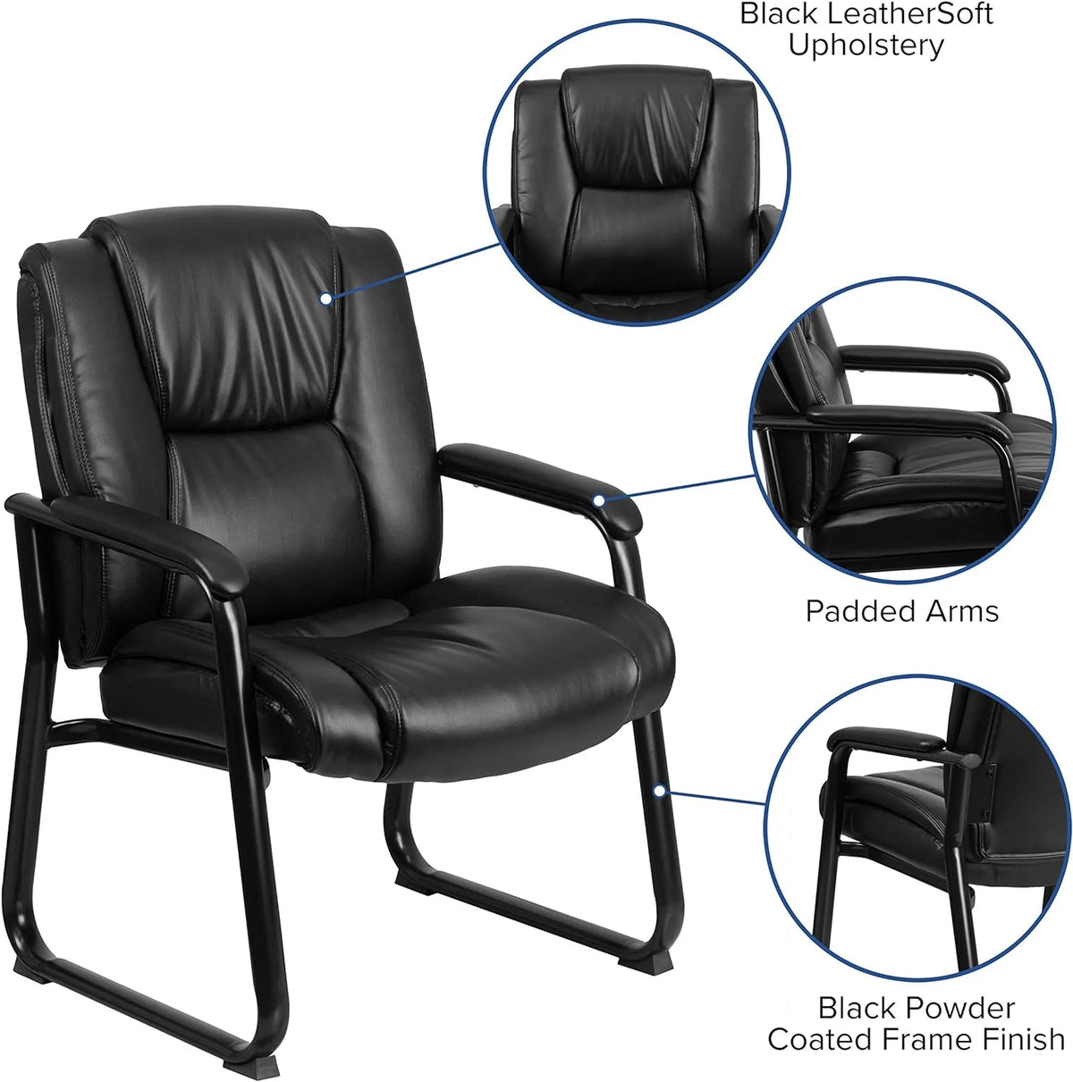 Black Leathersoft Reception Chairs S34200