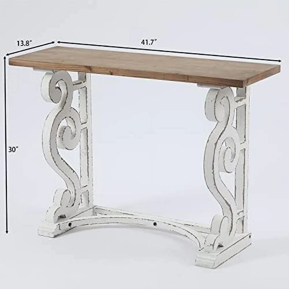 35'' 2-Drawer Wood Entryway Table Washed White H3886