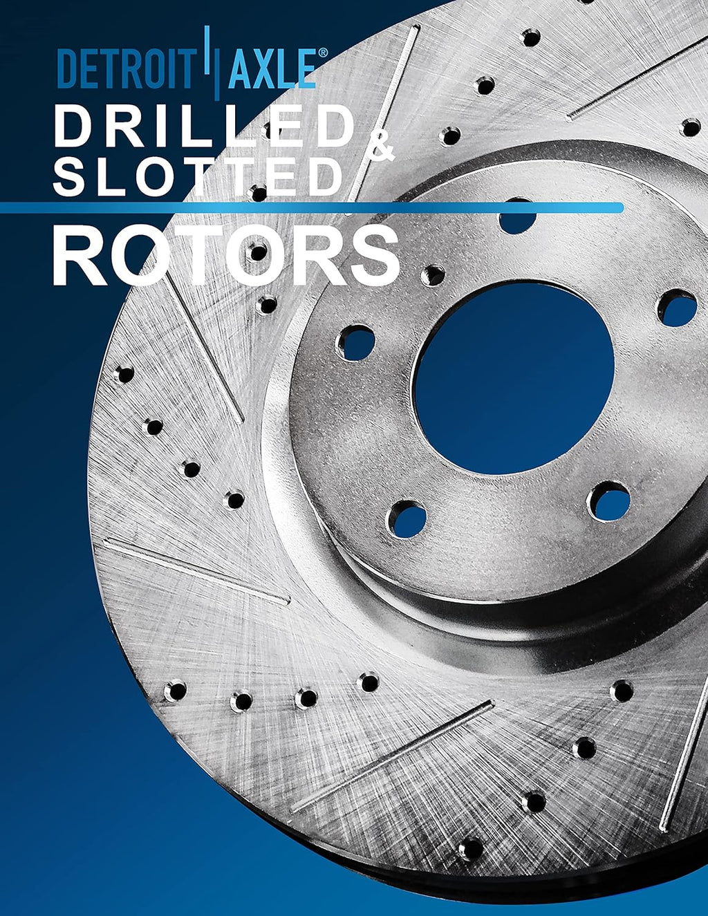 Front Rear Drilled & Slotted Brake Rotors Ceramic Pads with Hardware Q322109