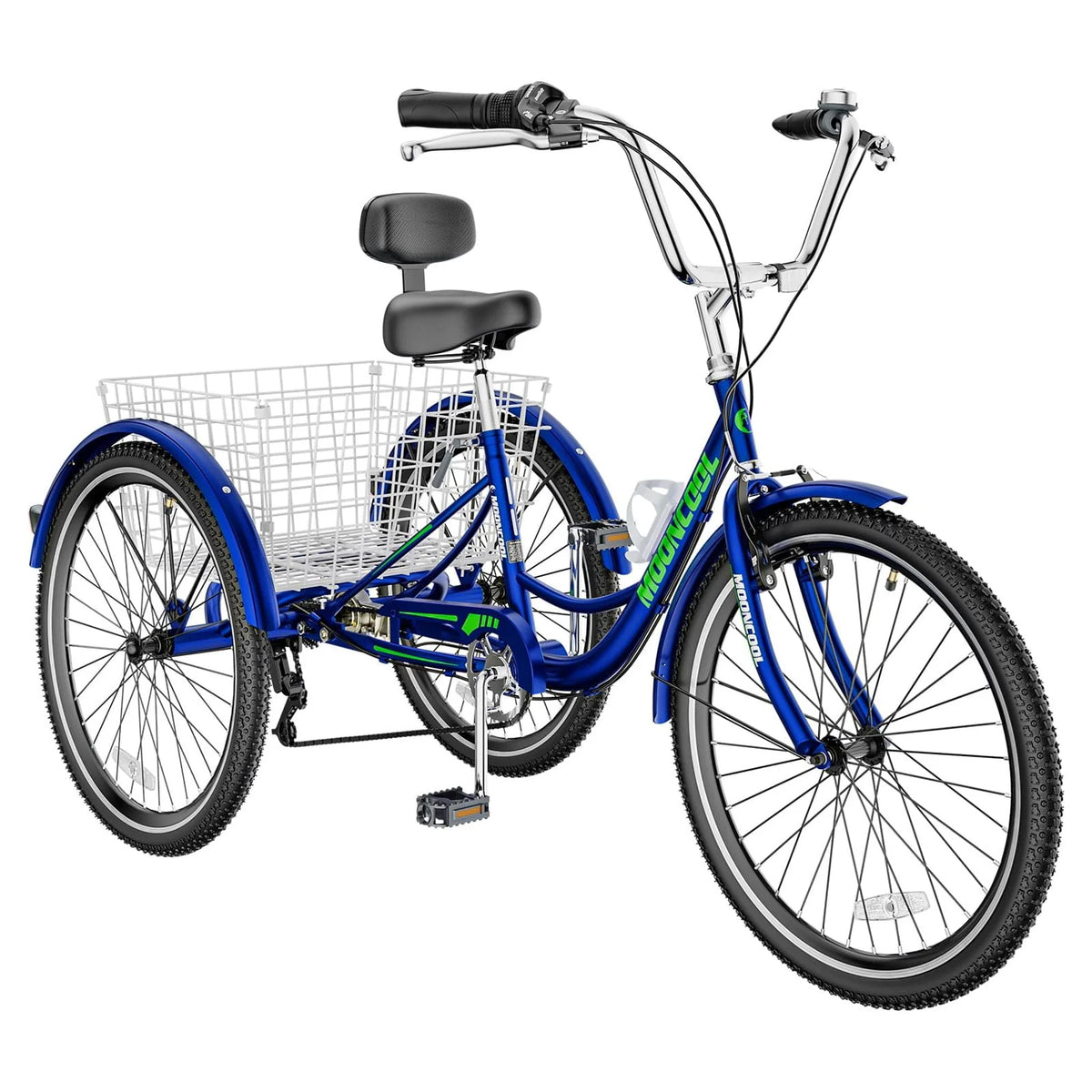 Cyan 26 inch 7-Speed Adult Tricycle with Basket C549