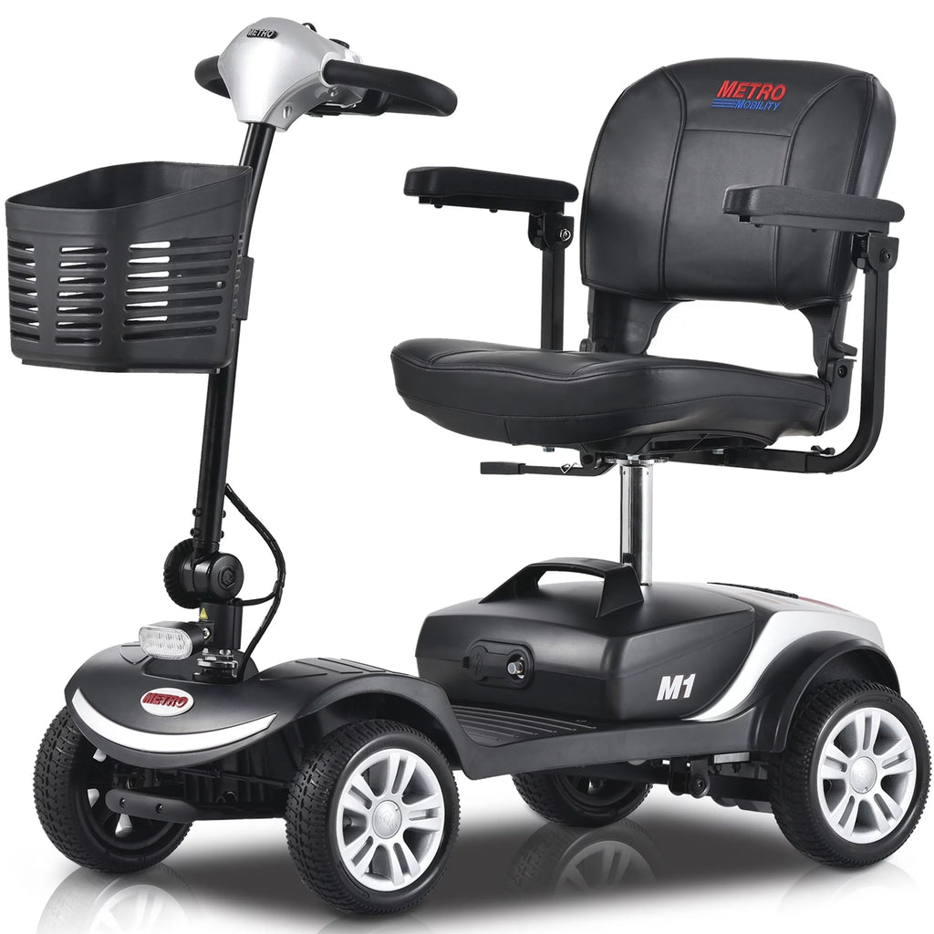 4-Wheel Mobility Scooter with Detachable Basket, Silver C24867