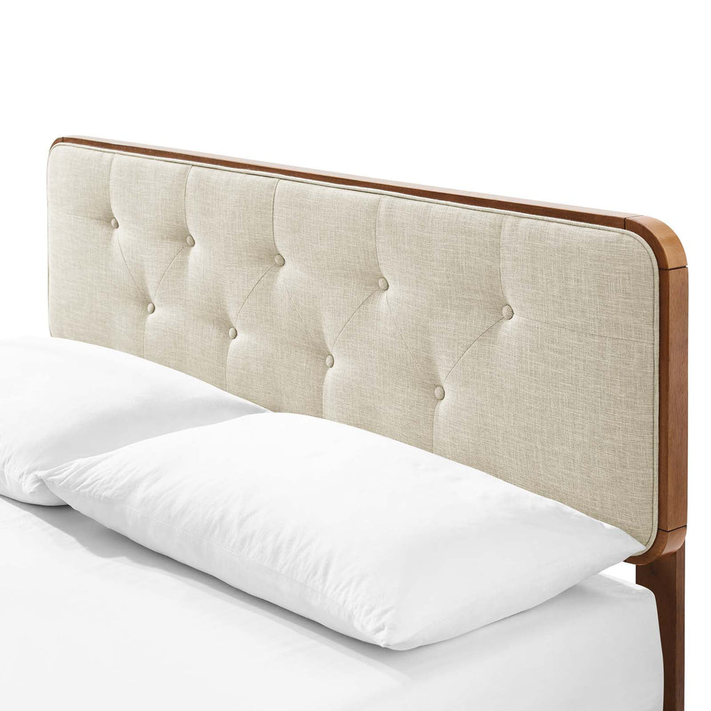 Full Size Wood Brown Walnut Platform Bed Frame W549