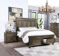 King Size Bed and 2 Nightstands 3pc Set with Storage Footboard A4179