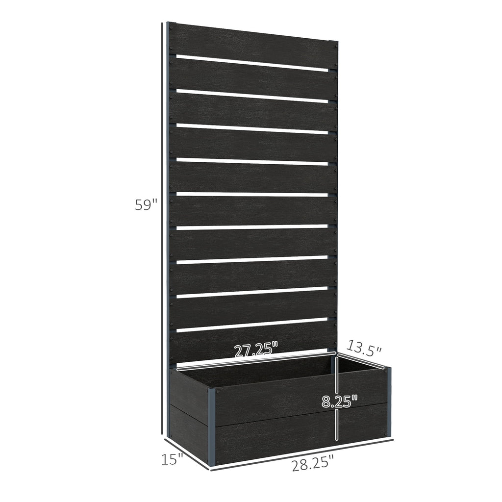 Black Raised Garden Bed with Trellis G20975