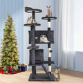 54-in Double Condo Cat Tree Tower Playhouse with Scratching Post & Perch Q9036
