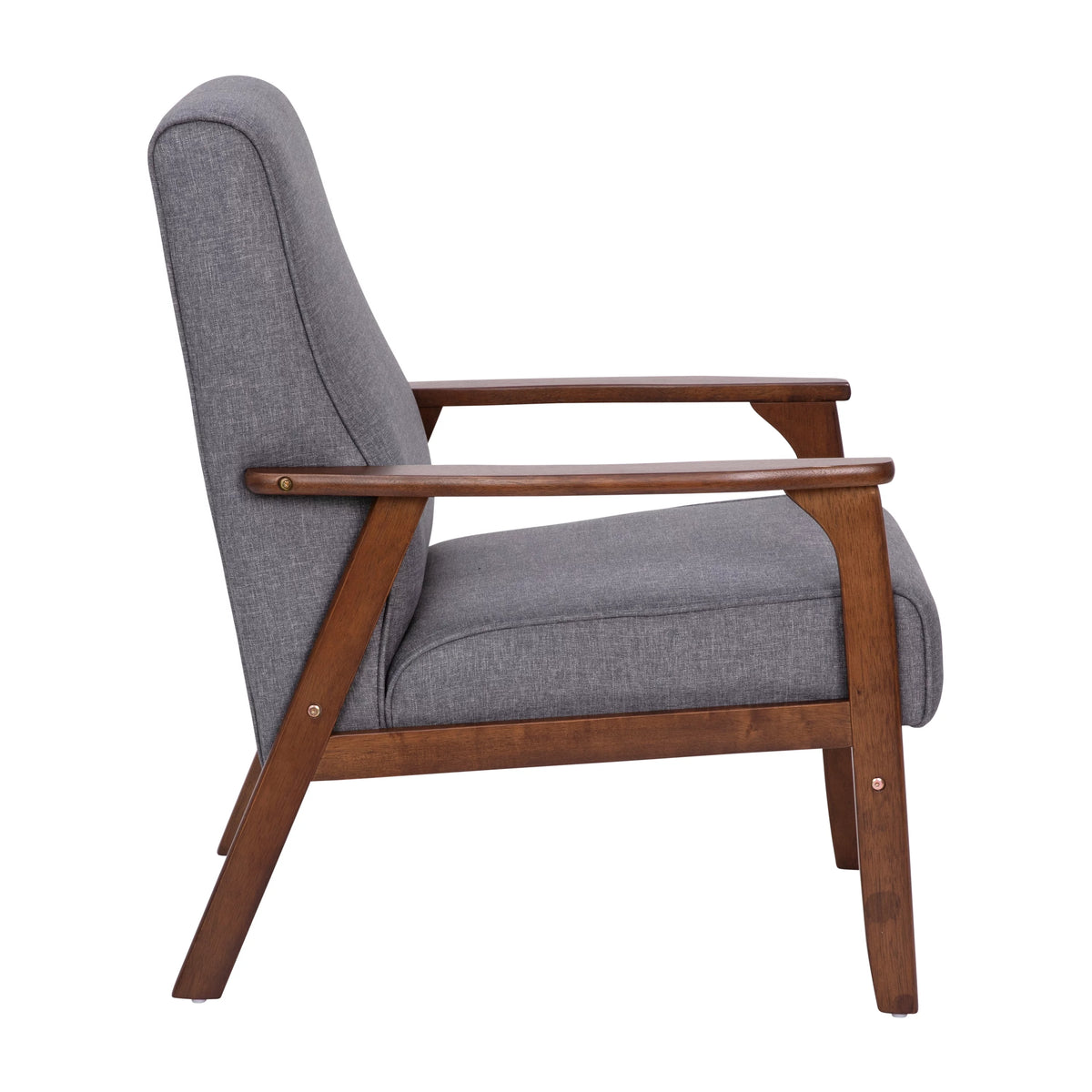 Dark Gray Faux Linen Living Room Chair P7681