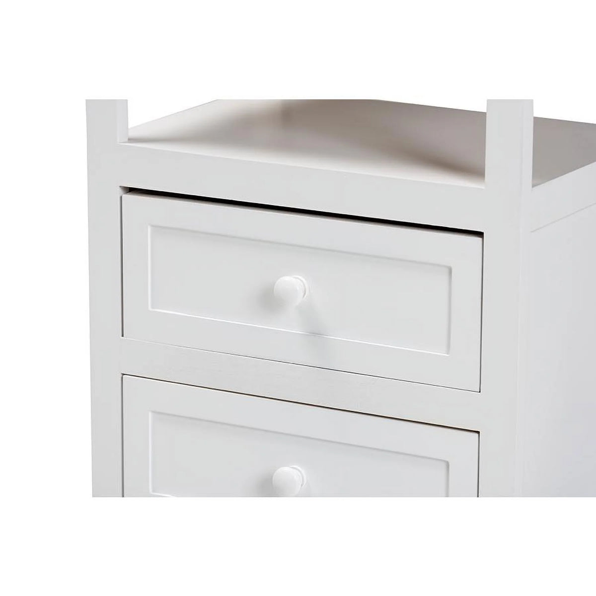 White Finished Wood 2-Drawer Nightstand W75411