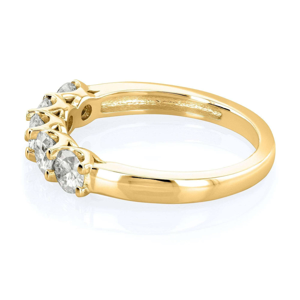 4/5 Carat Round Brilliant Near Colorless Moissanite Bridal Wedding Band 14K White Gold A760