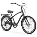 Matte Black 26-inch 7-Speed Hybrid Cruiser Bicycle G250447