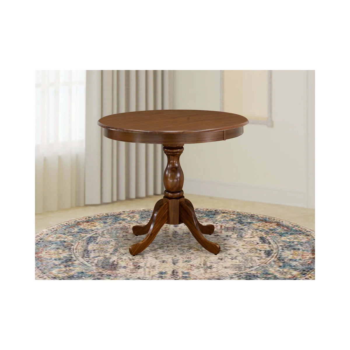 Round Wood Dining Table with Pedestal Legs B654754