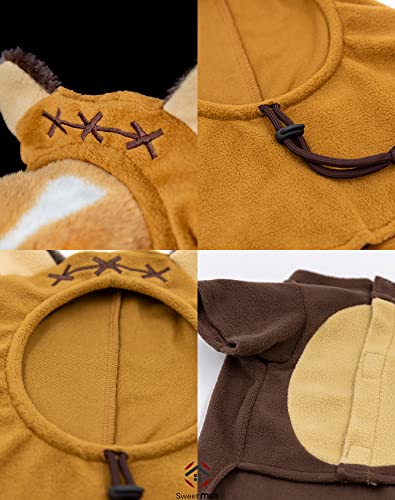 Pet Costume Ears Hat Sweater Furry Clothes for Dogs Cats U44577