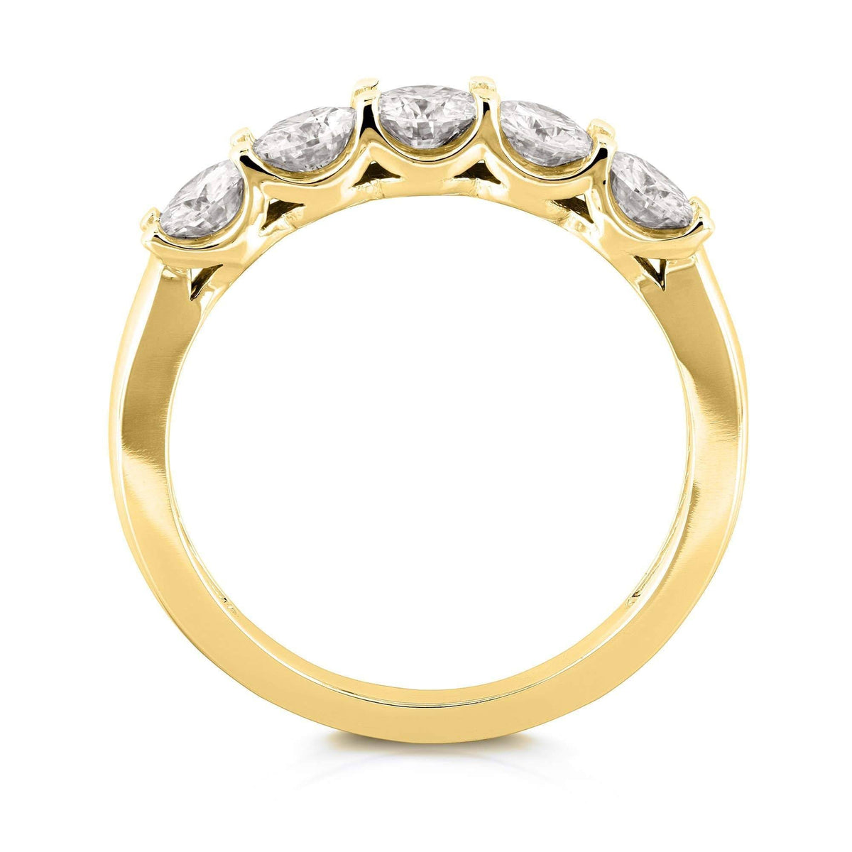 4/5 Carat Round Brilliant Near Colorless Moissanite Bridal Wedding Band 14K White Gold A760