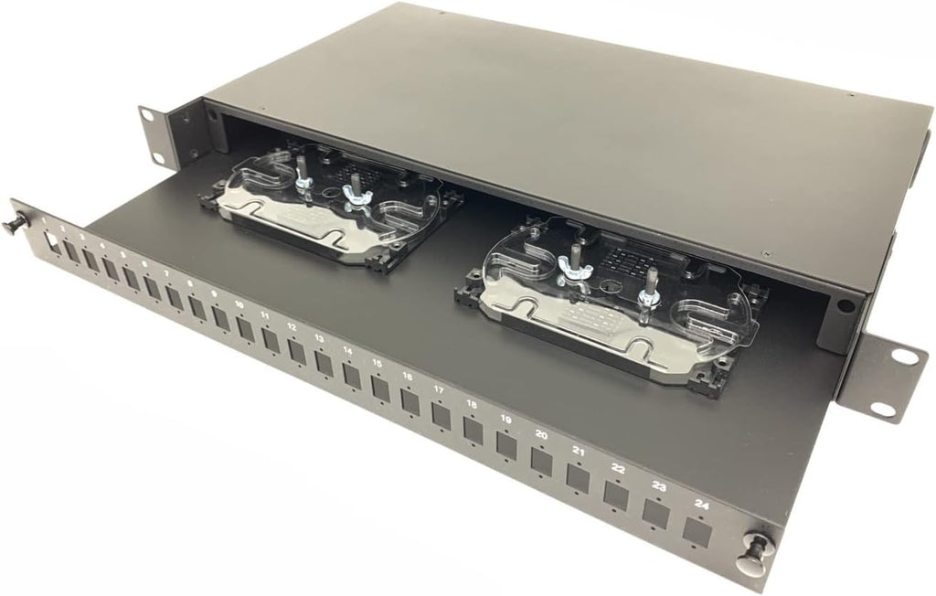 1U 19 24 Port SC Simplex/LC Duplex Fiber Optic Rack Mount Patch Panel Aluminum Alloy Pack of 2 G7699