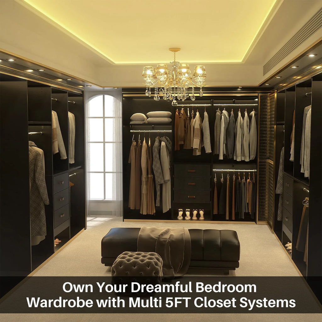 5FT Closet System with 3 Fabric Drawers J84808