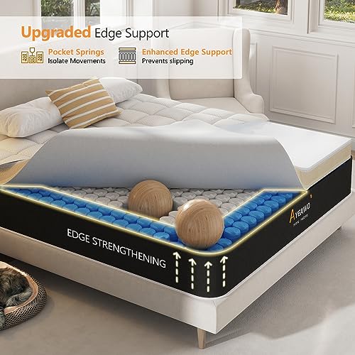 King Size 12 Inch Hybrid Gel Memory Foam Pocket Spring Mattress E56191