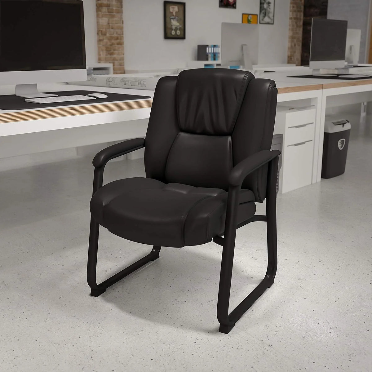 Black Leathersoft Reception Chairs S34200