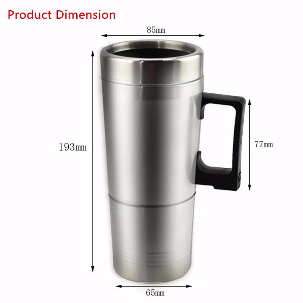 Stainless Steel 12V 500ml Heated Travel Mug with Lid E3776