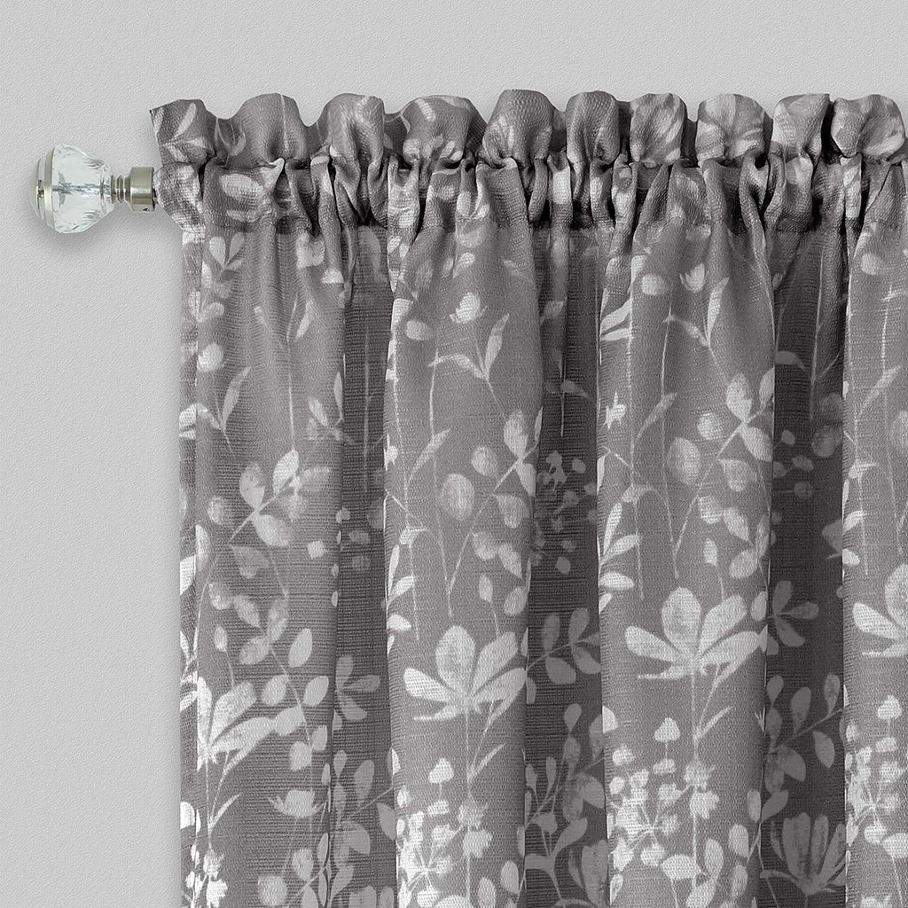 Grey Floral Window Curtain Valance Z84537