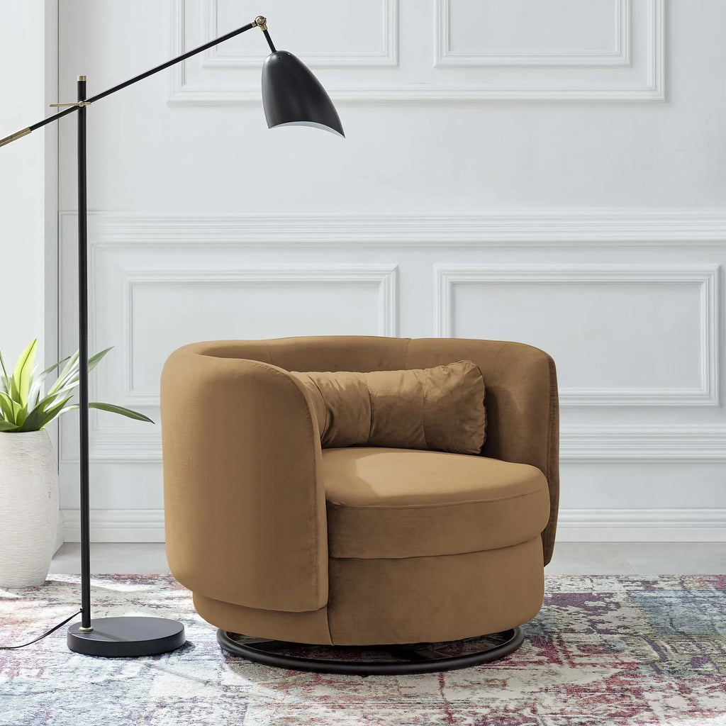 Black Velvet Swivel Chair X3321