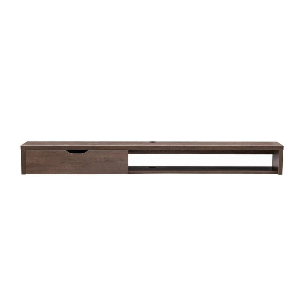 Walnut Oak Wood Floating TV Stand with Storage D963