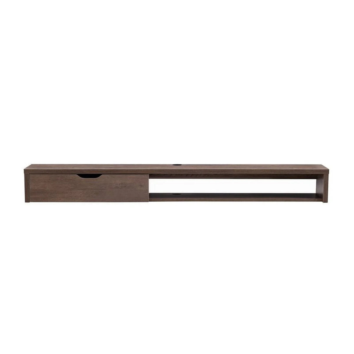 Walnut Oak Wood Floating TV Stand with Storage D963