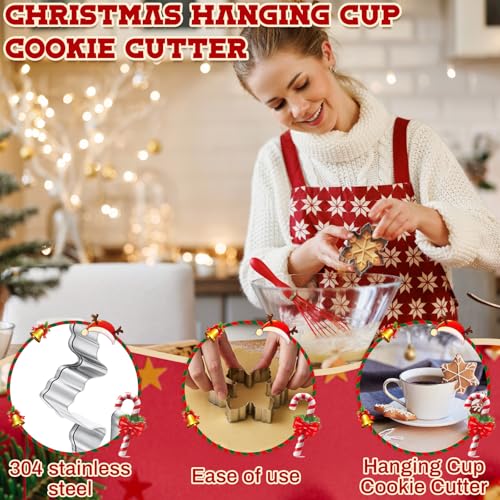 7 Pcs Stainless Steel Christmas Mug Topper Cookie Cutters U468219