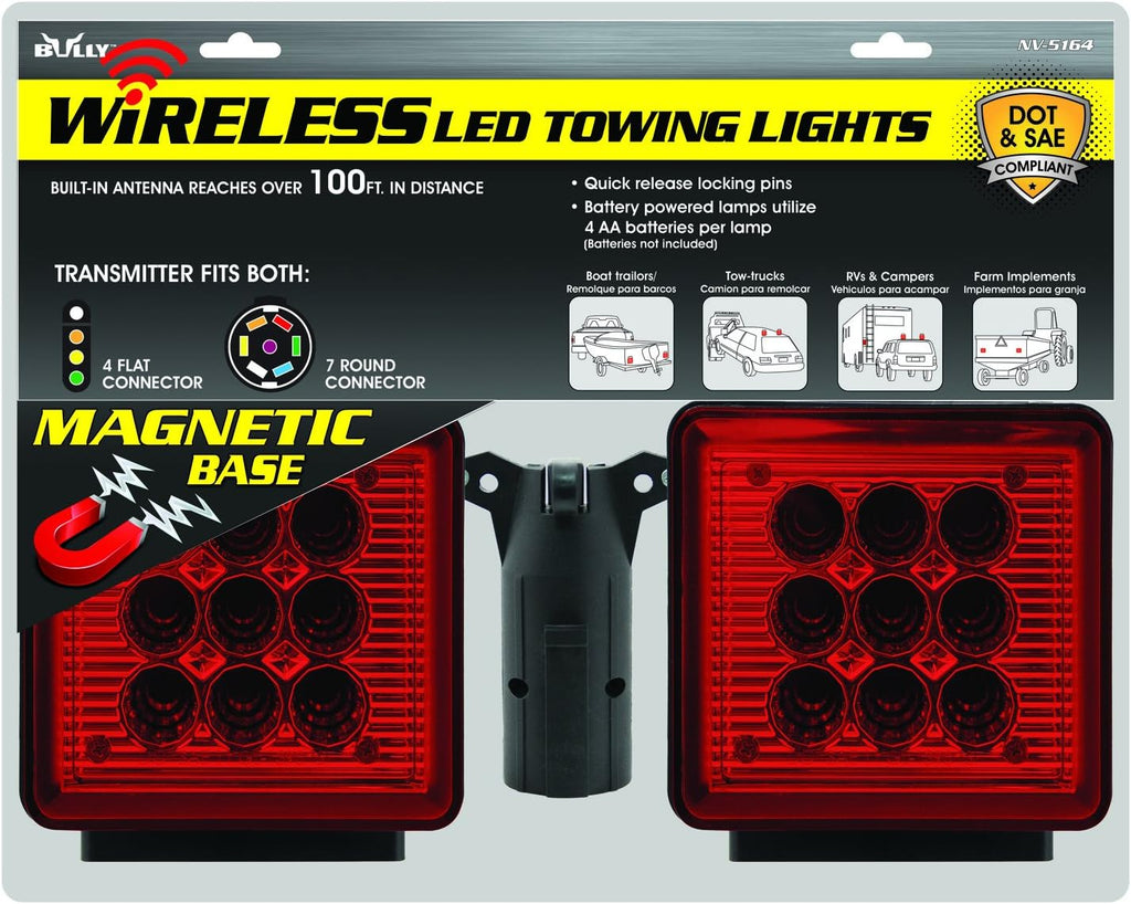 Wireless Trailer Red LED Light Kit with Magnetic Base N73581