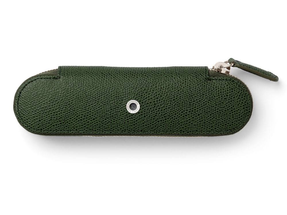 Olive Green Zipper Pen Case for Two H5213