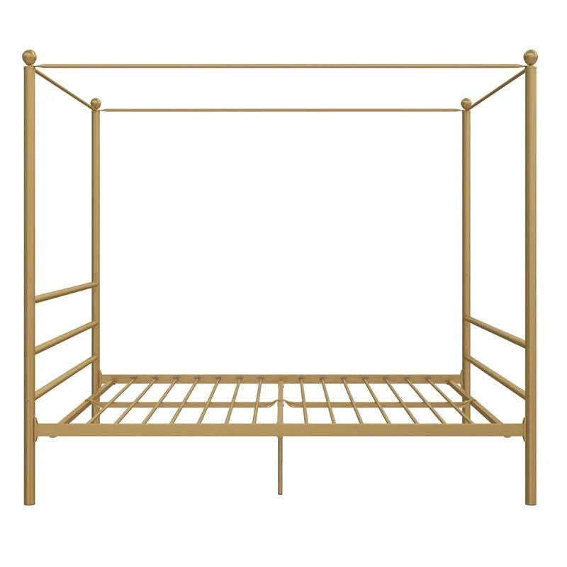 Full Gold Metal Canopy Bed Q6477