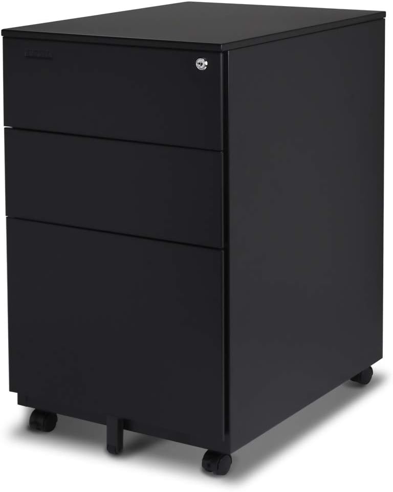 White 3 Drawer Metal File Cabinet with Lock L82539