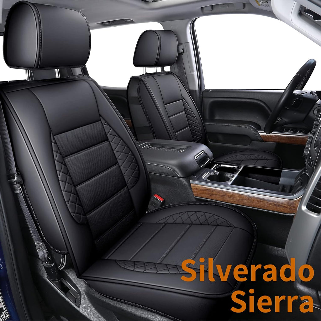 Black Faux Leather Seat Covers Full Set R316