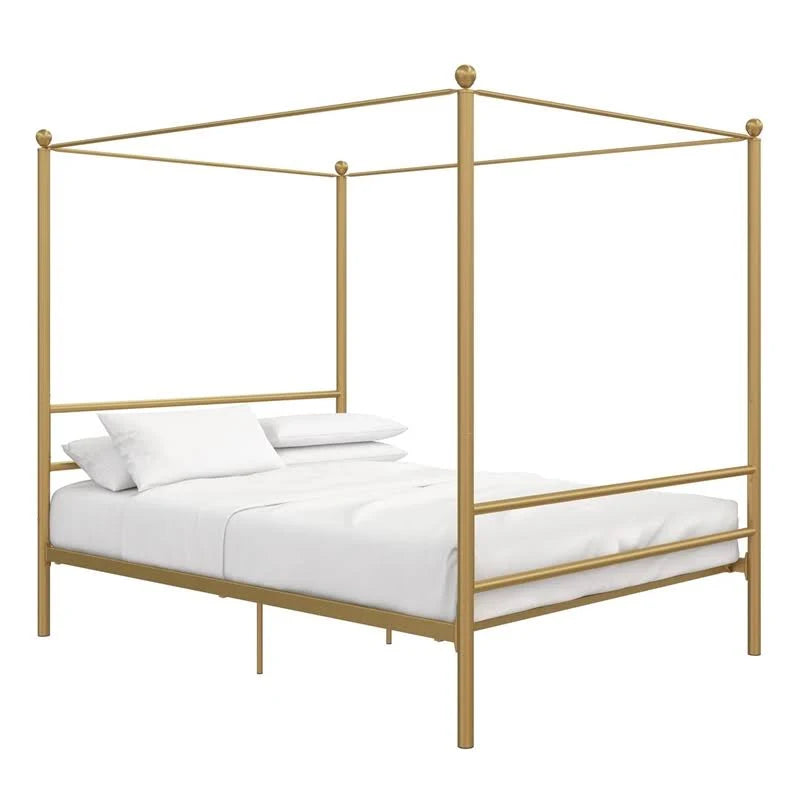 Full Gold Metal Canopy Bed Q6477