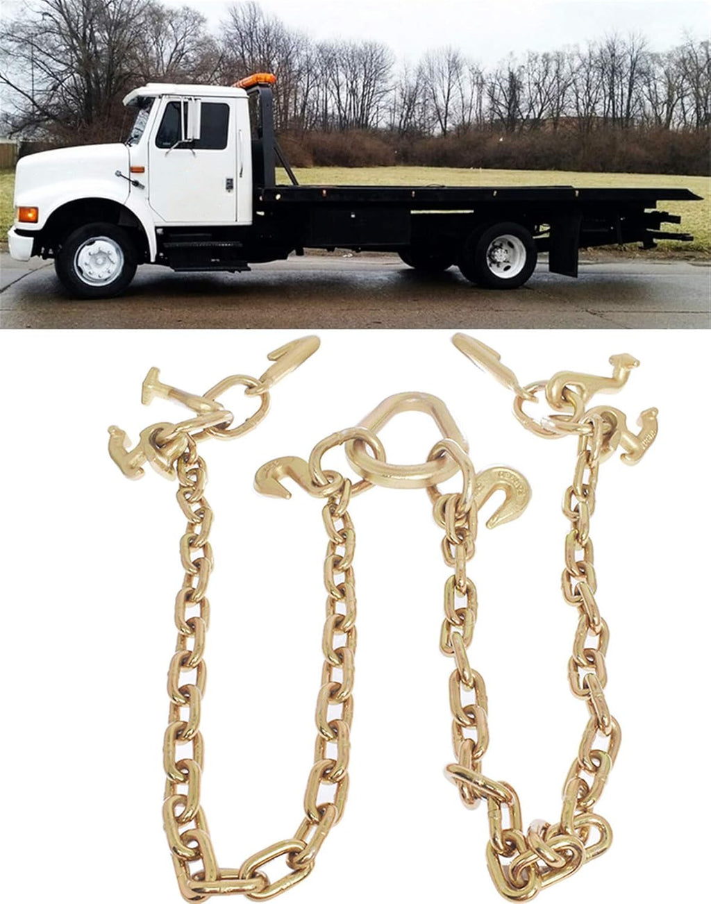 5/16 3 FT Grade 70 Tow Chain with RJT Cluster Hooks Pack of 2 K9850
