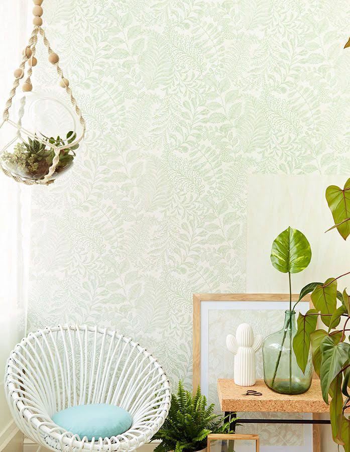 Mint Botanical Wallpaper J669