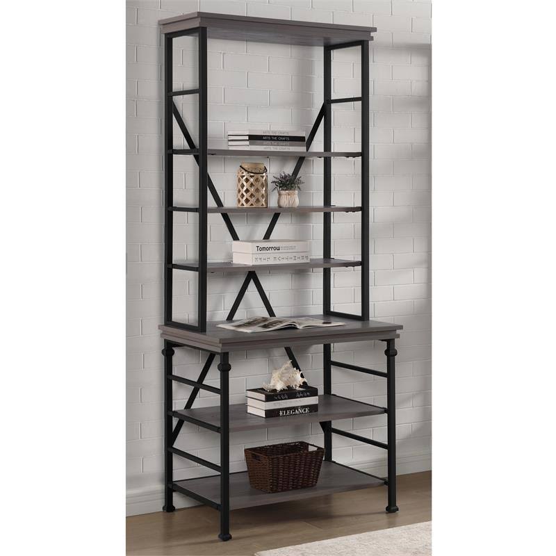 Industrial Metal 6-Shelf Bookcase B2689