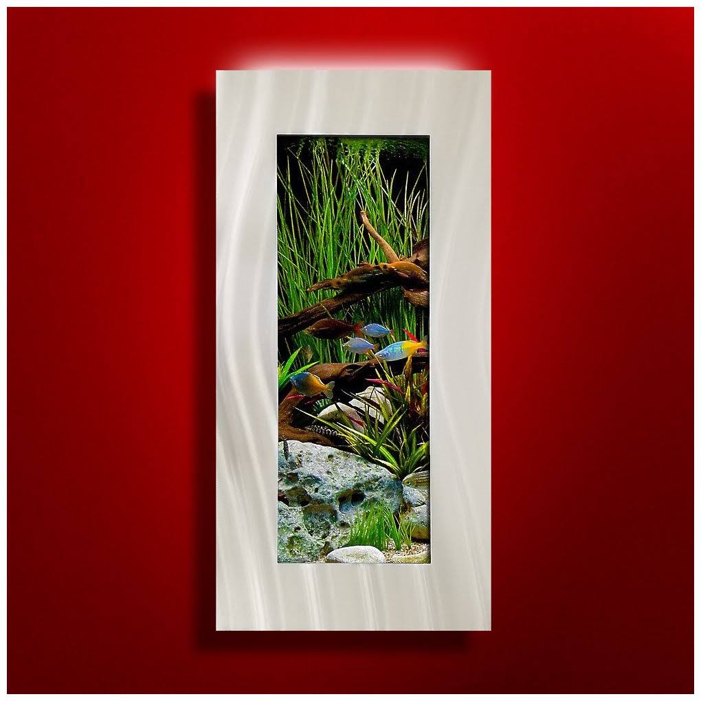 Wall Mounted Aquarium Brushed Black A912483