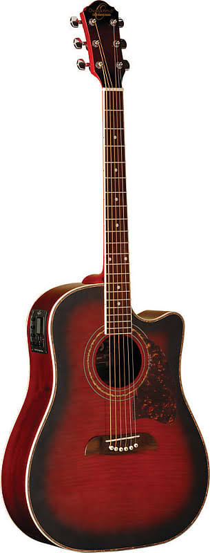 Flame Black Cherry Acoustic-Electric Guitar D53675