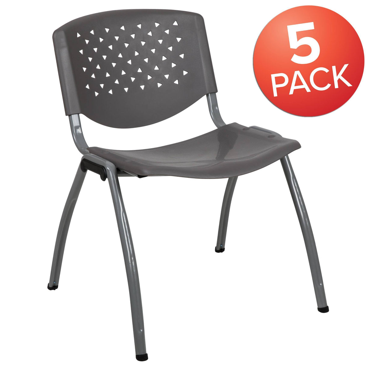 Orange Plastic Stack Chair with Titanium Frame D59971