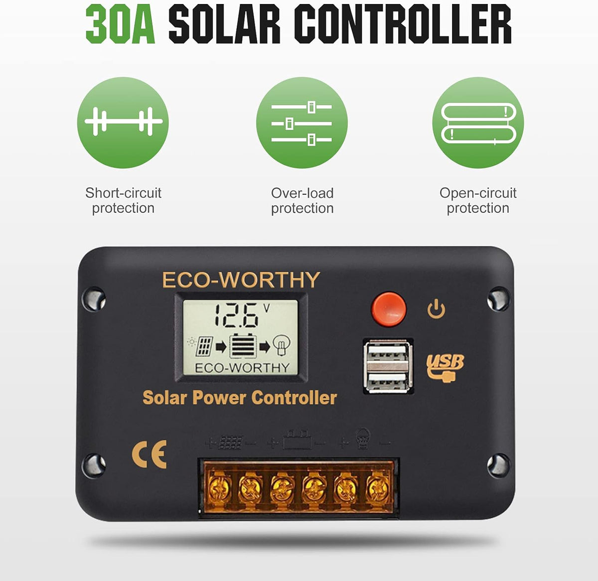 100 Watt 12 Volt Solar Panel Kit with Charge Controller and Mounting Brackets K9597