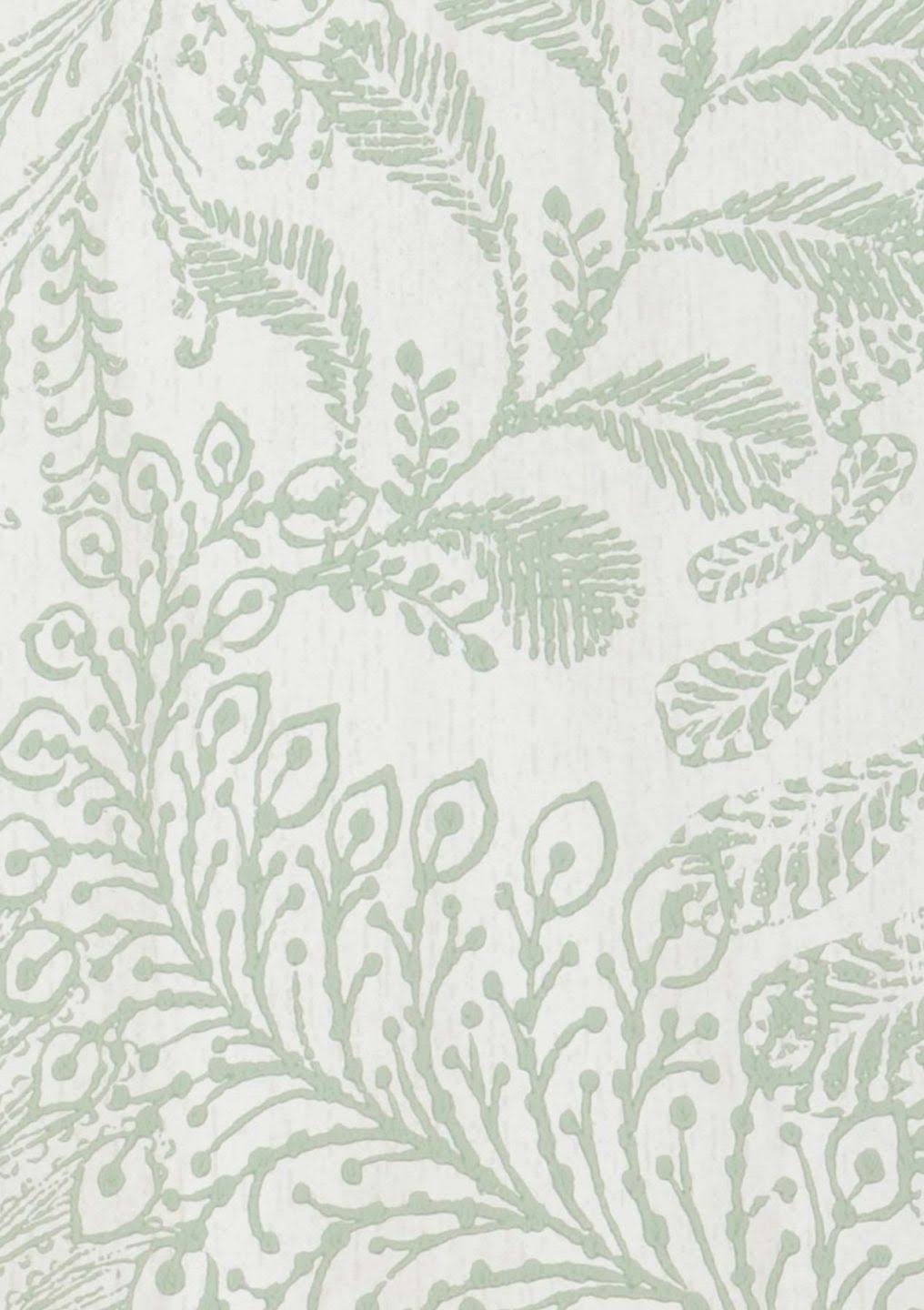 Mint Botanical Wallpaper J669