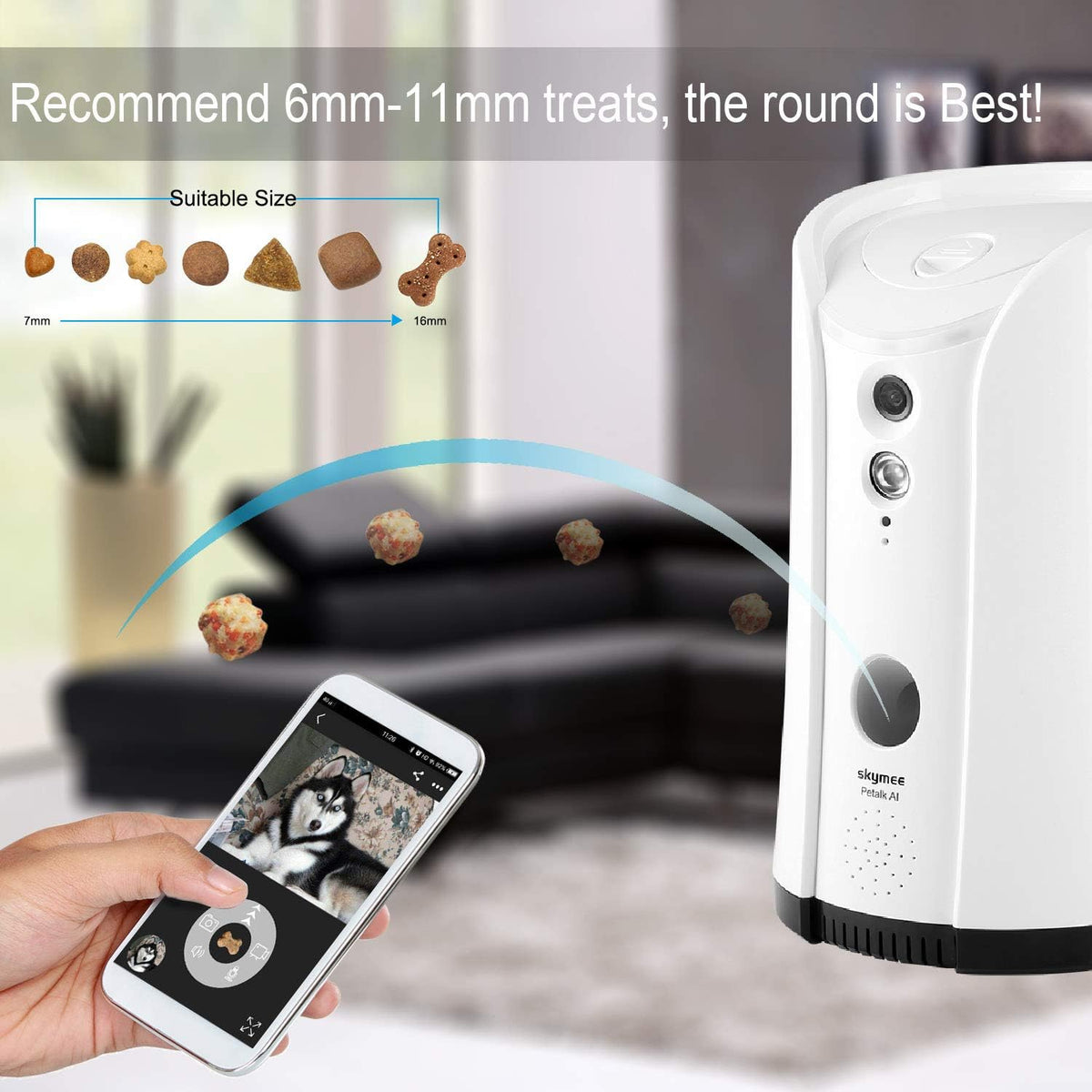 Dog Camera Treat Dispenser WiFi Full HD Pet Camera with Two-Way Audio and Night Vision O456