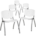 Orange Plastic Stack Chair with Titanium Frame D59971