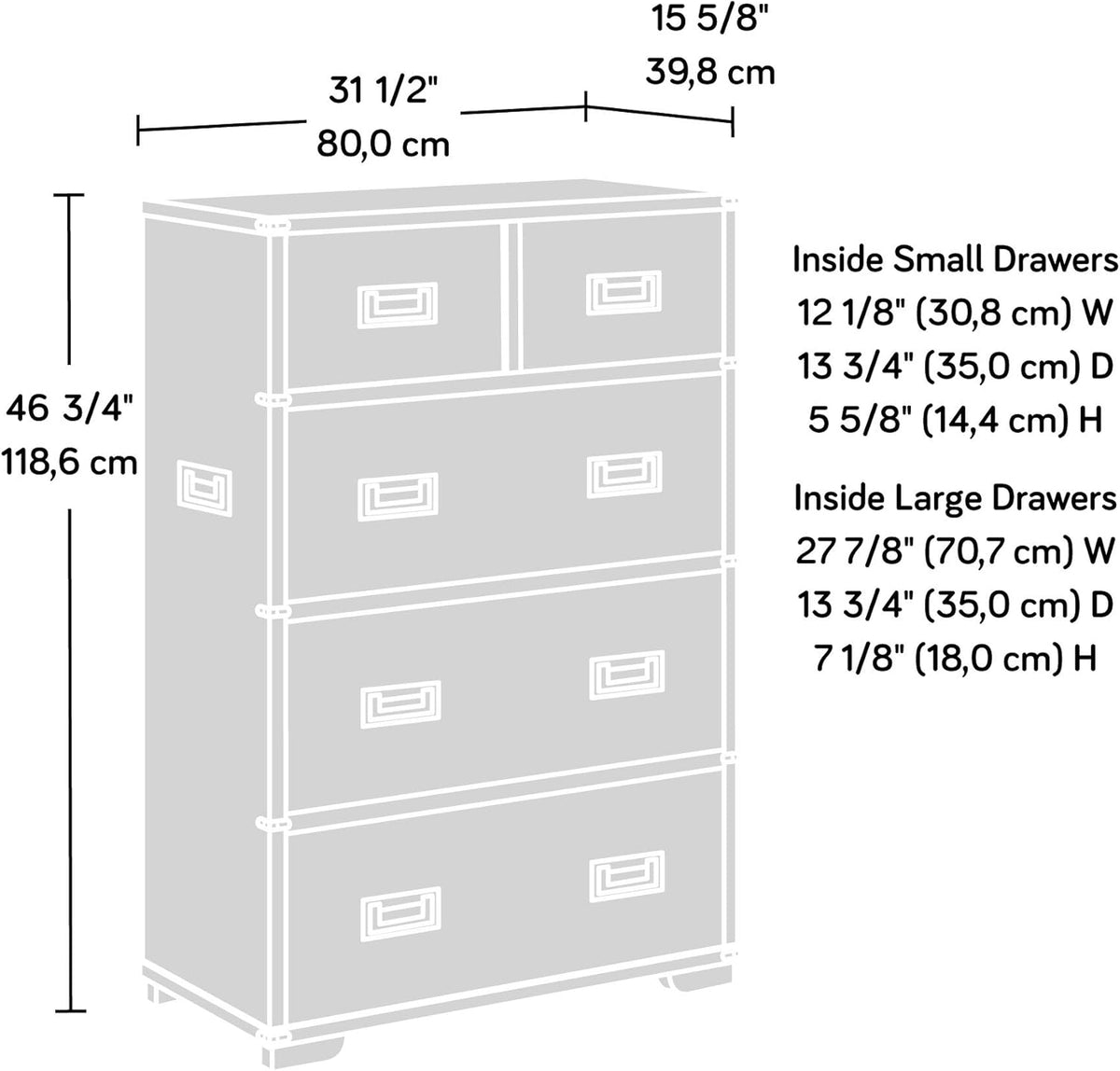 5 Drawer Dresser S477