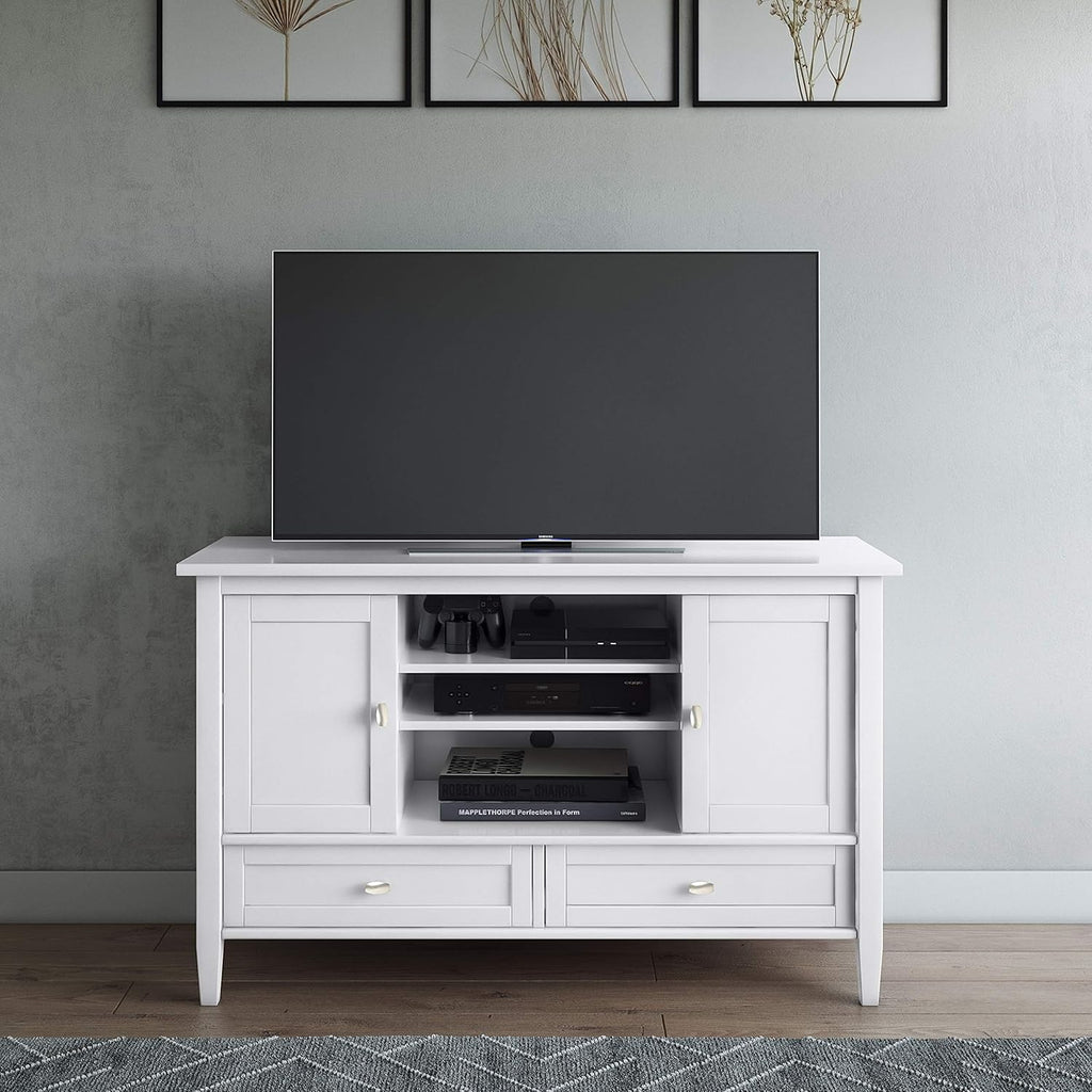 Black 47 inch Wide Solid Wood TV Media Stand J316