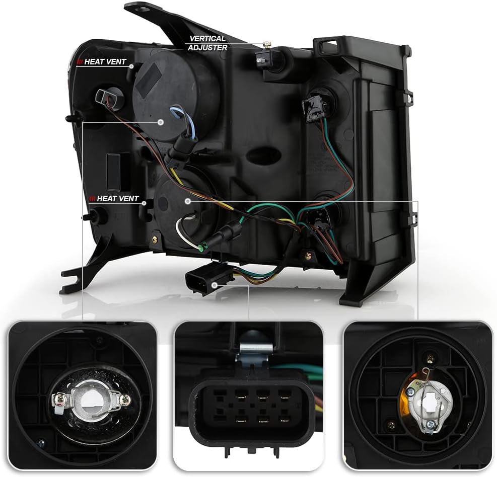 Blk Smoke LED Projector Headlights Driver + Passenger Side T71869