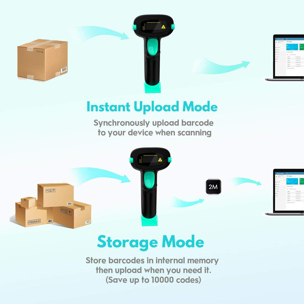 2D Wireless Barcode Scanner with Stand Pack of 2 Q347