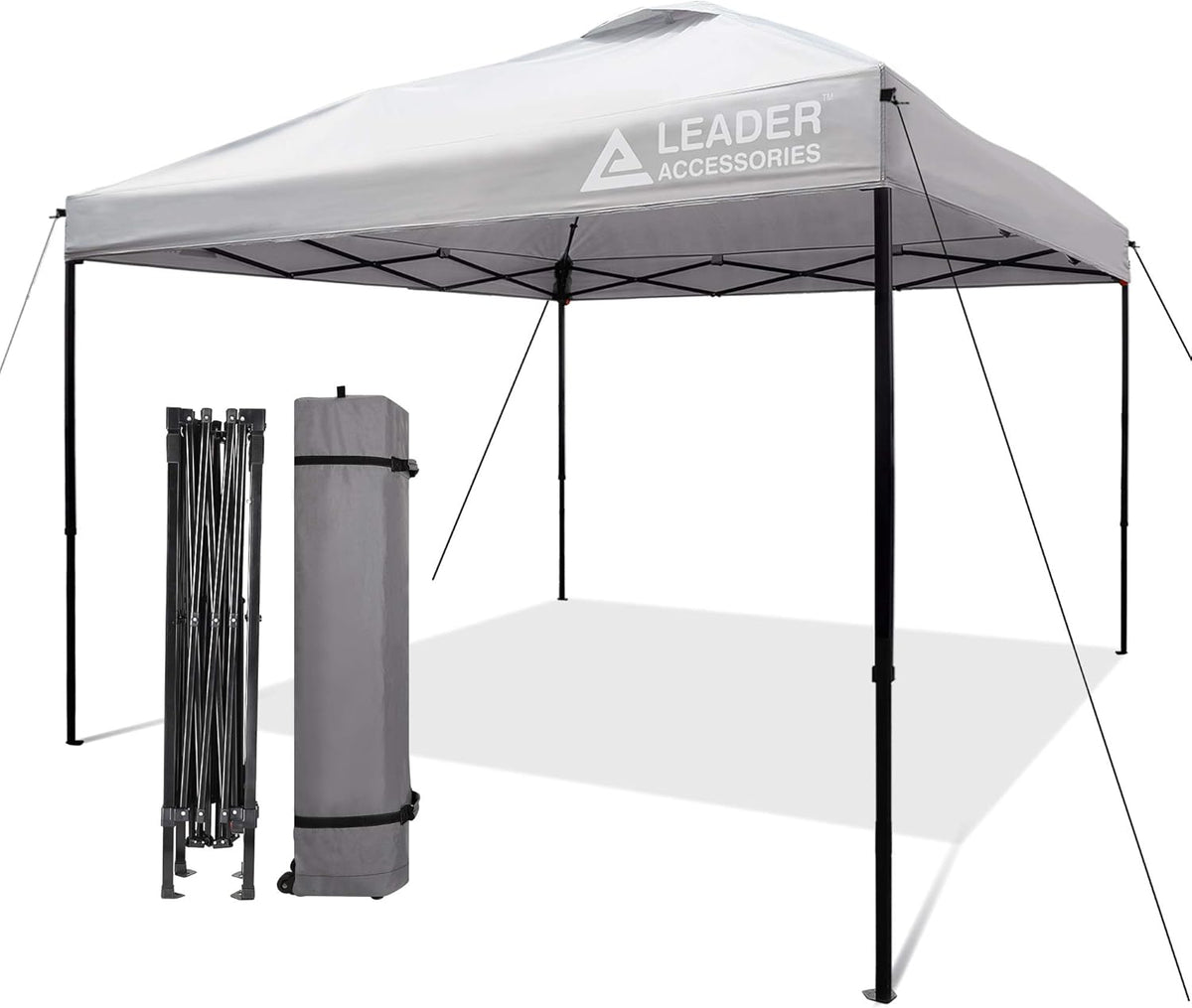 10'x10' Pop-Up Canopy Tent with Wheeled Carry Bag, Beige R16166