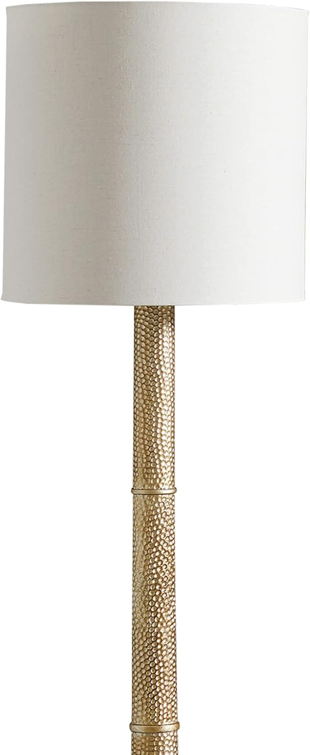 Hammered Metal Floor Lamp with Linen Shade P743